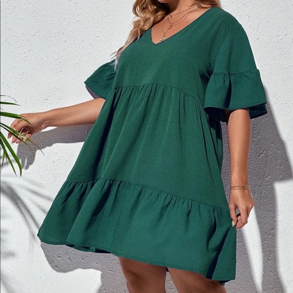 Boho ruffle hem smock dress - Picture 12 of 16